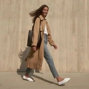 Everlane The Scrunch Flats in White Womens Ballet Slip Ons NEW 9 1/2